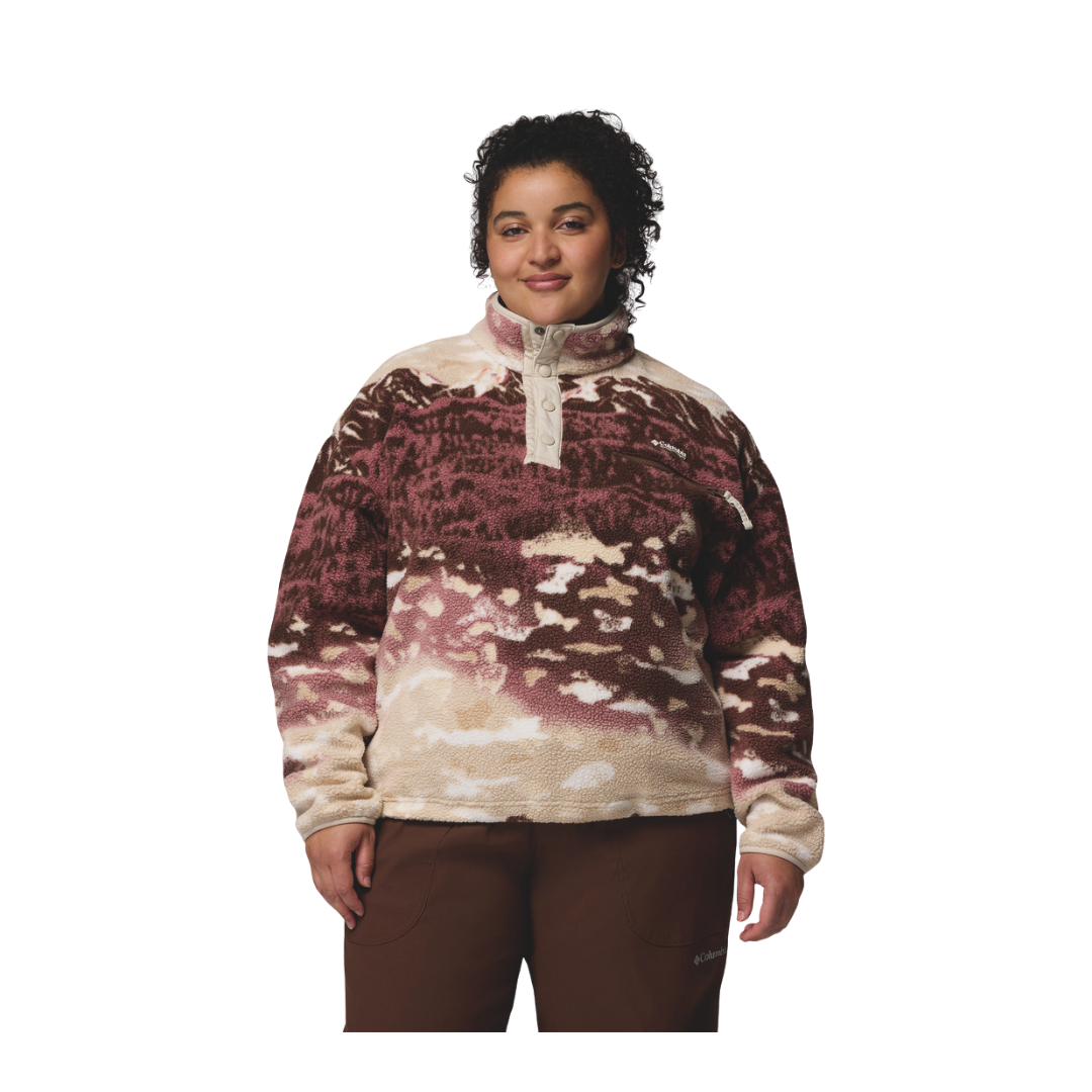 Fleece donna HELVETICA LI PRINTED HALF SNAP