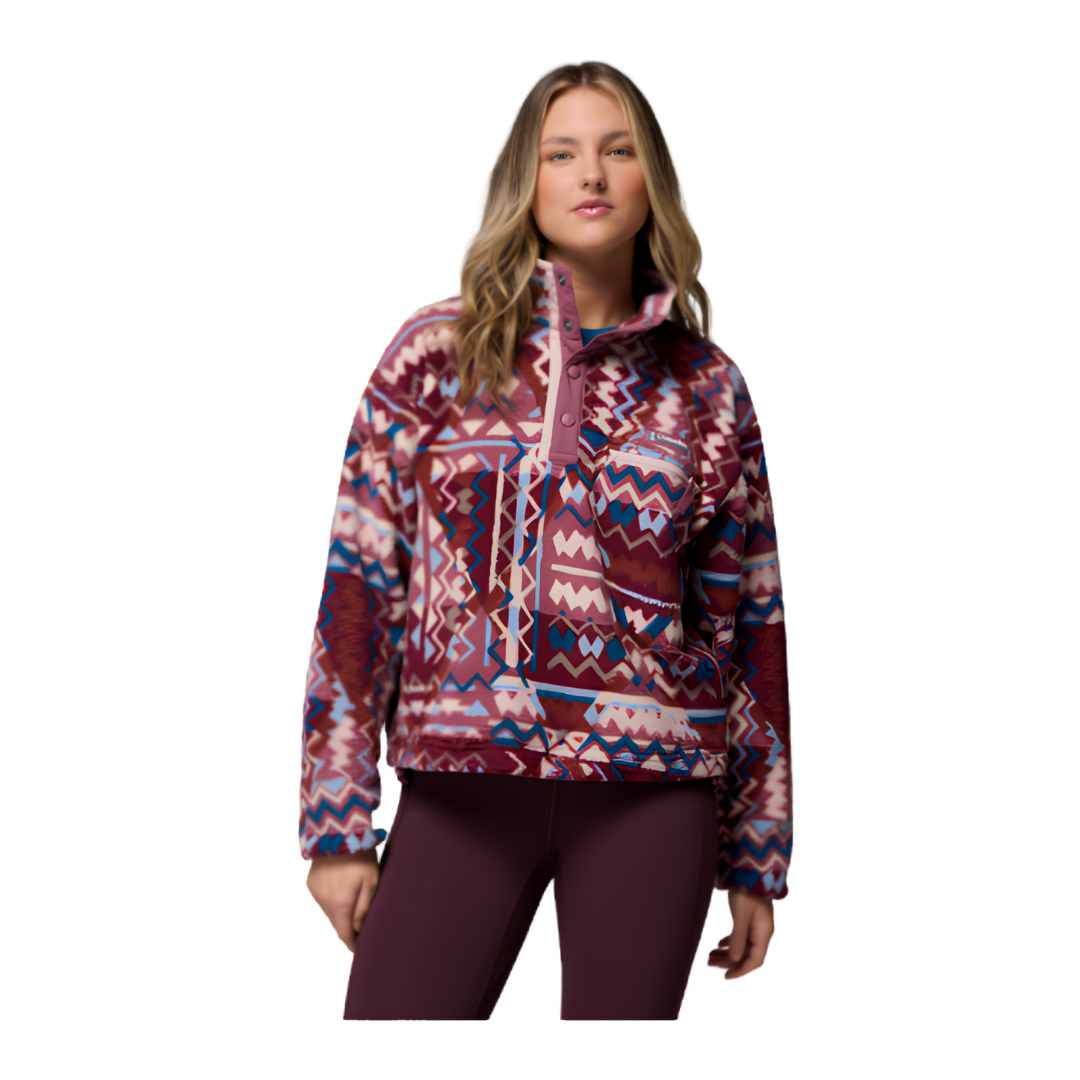 Fleece donna HELVETICA LI PRINTED HALF SNAP